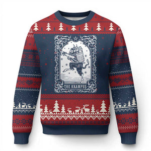 Xmas Krampus Ugly Christmas Sweater Pagan Yule Nordic Xmas Krampus Evil Tarot Card TS11 Navy Red Print Your Wear