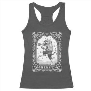 Christmas Krampus Racerback Tank Top Pagan Yule Nordic Xmas Krampus Evil Tarot Card TS11 Dark Heather Print Your Wear