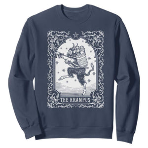 Christmas Krampus Sweatshirt Pagan Yule Nordic Xmas Krampus Evil Tarot Card TS11 Navy Print Your Wear