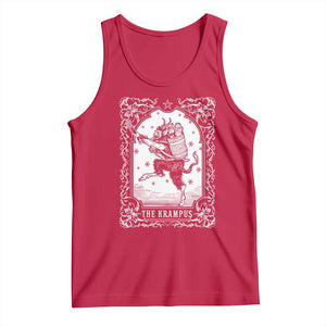 Christmas Krampus Tank Top Pagan Yule Nordic Xmas Krampus Evil Tarot Card TS11 Red Print Your Wear