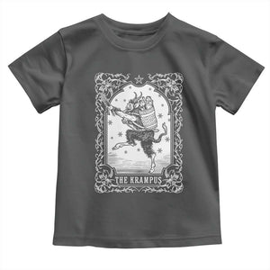 Christmas Krampus Toddler T Shirt Pagan Yule Nordic Xmas Krampus Evil Tarot Card TS11 Dark Heather Print Your Wear