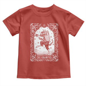 Christmas Krampus Toddler T Shirt Pagan Yule Nordic Xmas Krampus Evil Tarot Card TS11 Red Print Your Wear