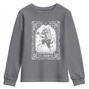Christmas Krampus Youth Sweatshirt Pagan Yule Nordic Xmas Krampus Evil Tarot Card TS11 Charcoal Print Your Wear