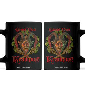 Nordic Christmas Krampus Coffee Mug Gruss Vom Krampus Pagan Yule Xmas TS11 Black Print Your Wear