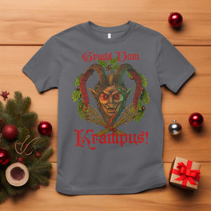 Nordic Christmas Krampus T Shirt Gruss Vom Krampus Pagan Yule Xmas TS11 Charcoal Print Your Wear