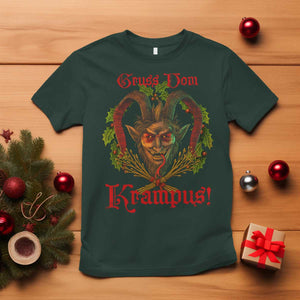 Nordic Christmas Krampus T Shirt Gruss Vom Krampus Pagan Yule Xmas TS11 Dark Forest Green Print Your Wear