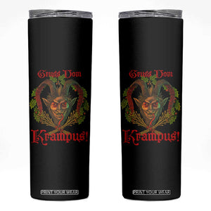 Nordic Christmas Krampus Skinny Tumbler Gruss Vom Krampus Pagan Yule Xmas TS11 Black Print Your Wear
