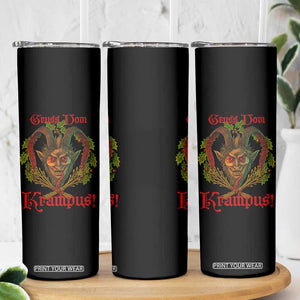 Nordic Christmas Krampus Skinny Tumbler Gruss Vom Krampus Pagan Yule Xmas TS11 Print Your Wear