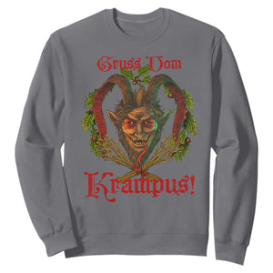 Nordic Christmas Krampus Sweatshirt Gruss Vom Krampus Pagan Yule Xmas TS11 Charcoal Print Your Wear