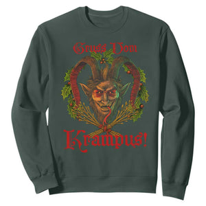 Nordic Christmas Krampus Sweatshirt Gruss Vom Krampus Pagan Yule Xmas TS11 Dark Forest Green Print Your Wear