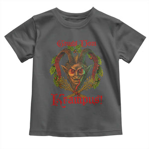 Nordic Christmas Krampus Toddler T Shirt Gruss Vom Krampus Pagan Yule Xmas TS11 Dark Heather Print Your Wear