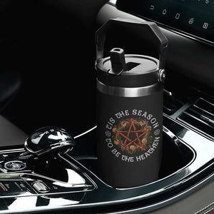 Tis The Season To Be The Heathen Flip Straw Tumbler Pagan Christmas Yule Holiday TS11 Print Your Wear
