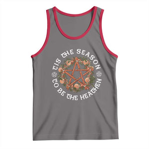 Tis The Season To Be The Heathen Tank Top Pagan Christmas Yule Holiday TS11 Deep Heather Red Print Your Wear