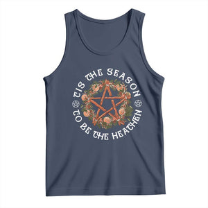 Tis The Season To Be The Heathen Tank Top Pagan Christmas Yule Holiday TS11 Navy Print Your Wear