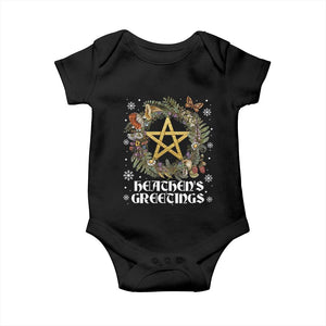 Heathens Greeting Baby Onesie Pagan Christmas Wreath Yule Holiday TS11 Black Print Your Wear