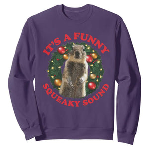 Funny Christmas Vacation Squirrel Movie Sweatshirt It Is A Funny Squeaky Sound Xmas Wreath TS11 Purple Print Your Wear