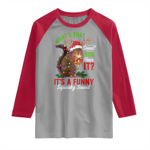 Funny Christmas Vacation Squirrel Movie Raglan Shirt Whats That Sound You Hear It It Is A Funny Squeaky Sound TS11 Sport Gray Red Print Your Wear