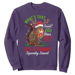 Funny Christmas Vacation Squirrel Movie Sweatshirt Whats That Sound You Hear It It Is A Funny Squeaky Sound TS11 Purple Print Your Wear