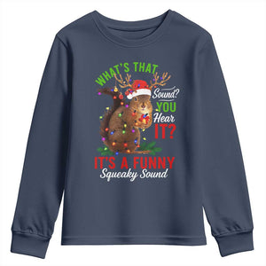 Funny Christmas Vacation Squirrel Movie Youth Sweatshirt Whats That Sound You Hear It It Is A Funny Squeaky Sound TS11 Navy Print Your Wear