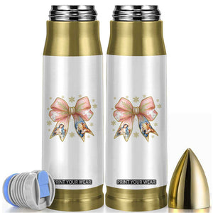 Jesus Christmas Coquette Bow Nativity Bible Verse Christian Bullet Tumbler TS11 White Print Your Wear