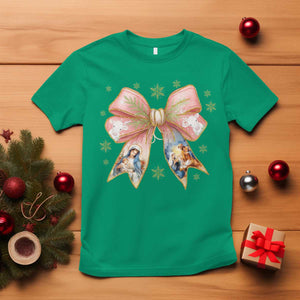 Jesus Christmas Coquette Bow Nativity Bible Verse Christian T Shirt TS11 Irish Green Print Your Wear