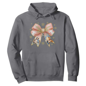 Jesus Christmas Coquette Bow Nativity Bible Verse Christian Hoodie TS11 Charcoal Print Your Wear