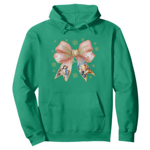 Jesus Christmas Coquette Bow Nativity Bible Verse Christian Hoodie TS11 Irish Green Print Your Wear