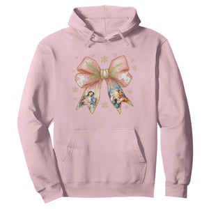 Jesus Christmas Coquette Bow Nativity Bible Verse Christian Hoodie TS11 Light Pink Print Your Wear