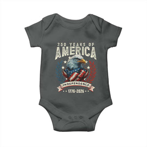 250 Years Of America Baby Onesie 250th American Anniversary Independence Bald Eagle TS11 Dark Heather Print Your Wear
