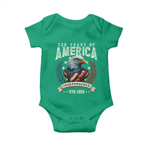 250 Years Of America Baby Onesie 250th American Anniversary Independence Bald Eagle TS11 Irish Green Print Your Wear