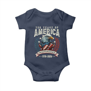 250 Years Of America Baby Onesie 250th American Anniversary Independence Bald Eagle TS11 Navy Print Your Wear