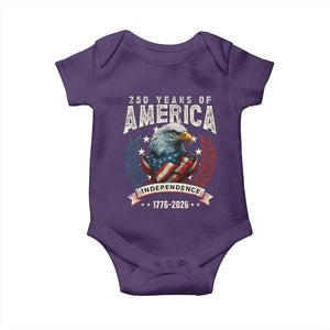 250 Years Of America Baby Onesie 250th American Anniversary Independence Bald Eagle TS11 Purple Print Your Wear