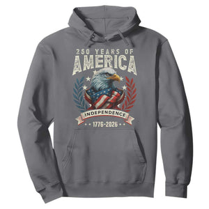 250 Years Of America Hoodie 250th American Anniversary Independence Bald Eagle TS11 Charcoal Print Your Wear