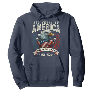 250 Years Of America Hoodie 250th American Anniversary Independence Bald Eagle TS11 Navy Print Your Wear