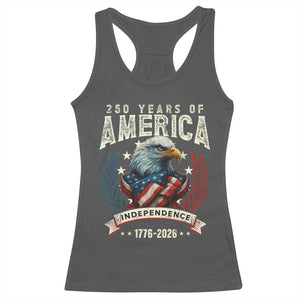 250 Years Of America Racerback Tank Top 250th American Anniversary Independence Bald Eagle TS11 Dark Heather Print Your Wear