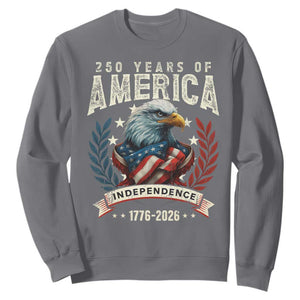 250 Years Of America Sweatshirt 250th American Anniversary Independence Bald Eagle TS11 Charcoal Print Your Wear