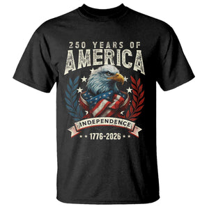 250 Years Of America T Shirt 250th American Anniversary Independence Bald Eagle TS11 Black Print Your Wear