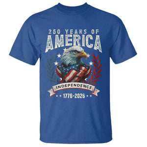 250 Years Of America T Shirt 250th American Anniversary Independence Bald Eagle TS11 Royal Blue Print Your Wear