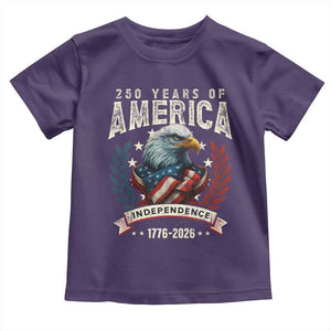 250 Years Of America Toddler T Shirt 250th American Anniversary Independence Bald Eagle TS11 Purple Print Your Wear