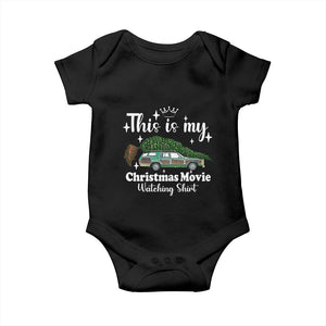 This Is My Christmas Movie Watching Baby Onesie Vintage Xmas Tree Car TS11 Black Print Your Wear