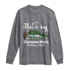 This Is My Christmas Movie Watching Long Sleeve Shirt Vintage Xmas Tree Car TS11 Charcoal Print Your Wear