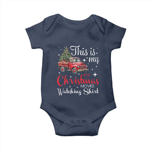 This Is My Christmas Movie Watching Baby Onesie Vintage Red Truck TS11 Navy Print Your Wear