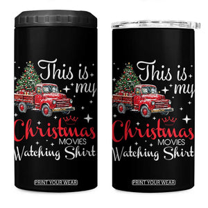 This Is My Christmas Movie Watching 4 in 1 Can Cooler Tumbler Vintage Red Truck TS11 One Size: 16 oz Black Print Your Wear