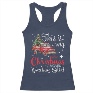 This Is My Christmas Movie Watching Racerback Tank Top Vintage Red Truck TS11 Navy Print Your Wear
