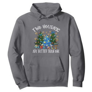 Christmas Hanukkah Hoodie Two Holidays Are Better Than One Christmukkah Tree TS11 Charcoal Print Your Wear