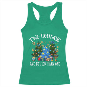 Christmas Hanukkah Racerback Tank Top Two Holidays Are Better Than One Christmukkah Tree TS11 Irish Green Print Your Wear