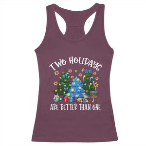 Christmas Hanukkah Racerback Tank Top Two Holidays Are Better Than One Christmukkah Tree TS11 Maroon Print Your Wear