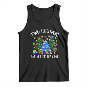 Christmas Hanukkah Tank Top Two Holidays Are Better Than One Christmukkah Tree TS11 Black Print Your Wear