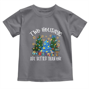 Christmas Hanukkah Toddler T Shirt Two Holidays Are Better Than One Christmukkah Tree TS11 Charcoal Print Your Wear
