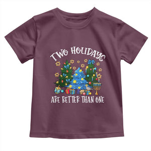 Christmas Hanukkah Toddler T Shirt Two Holidays Are Better Than One Christmukkah Tree TS11 Maroon Print Your Wear